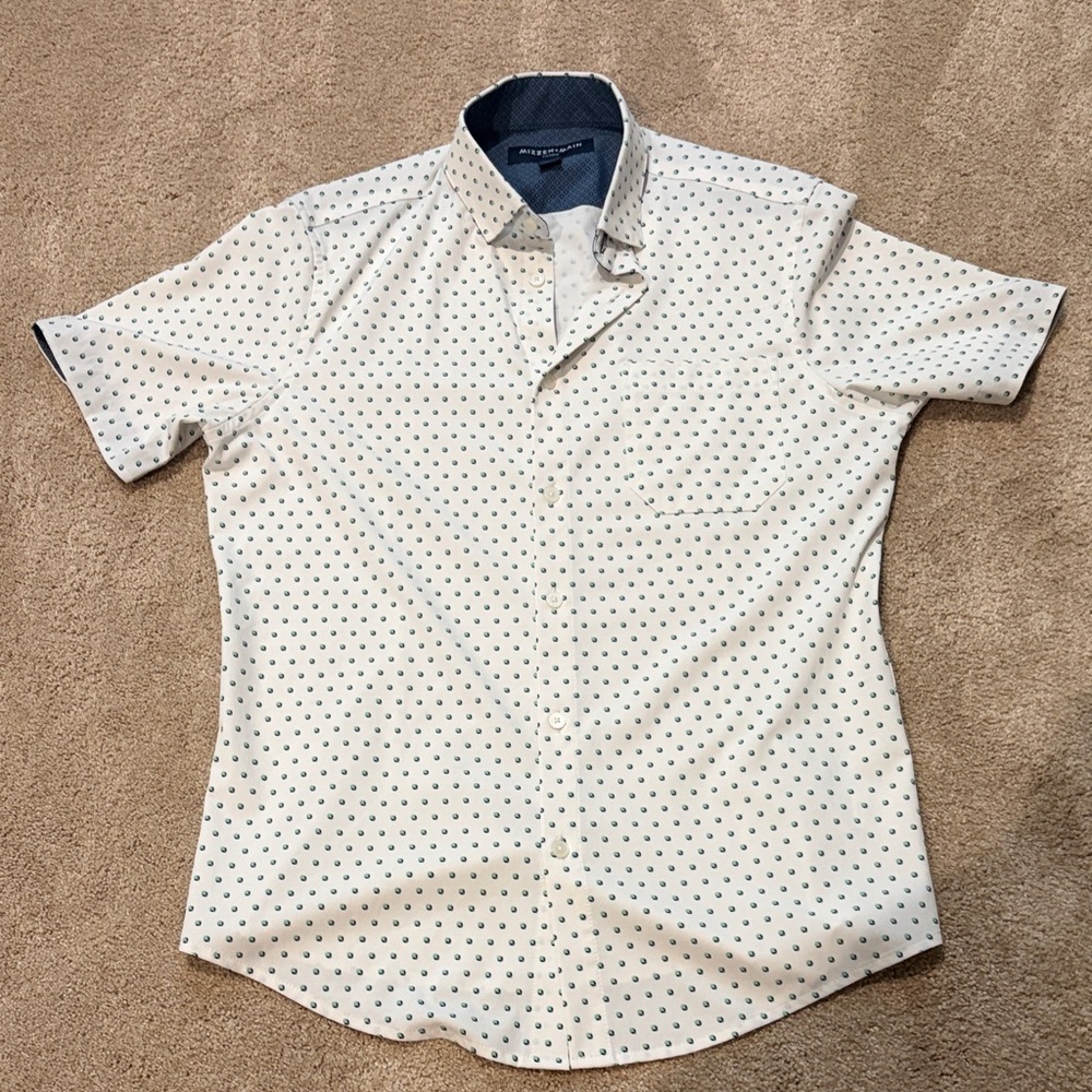 Mens Polka Dot button down casual shirt